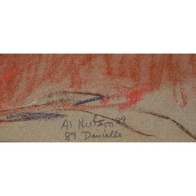 1980s "Danielle" Nude Figurative Drawing in Pastel on Paper by Albert L. Hutson For Sale - Image 5 of 7