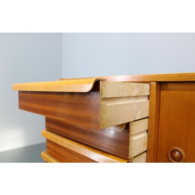 Wood Mid-Century Teak and Maple Sideboard, Czechoslovakia, 1960s For Sale - Image 7 of 16