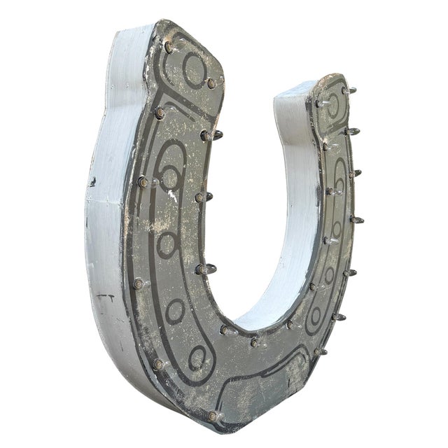 Vintage Light-Up Horseshoe Sign For Sale - Image 4 of 12