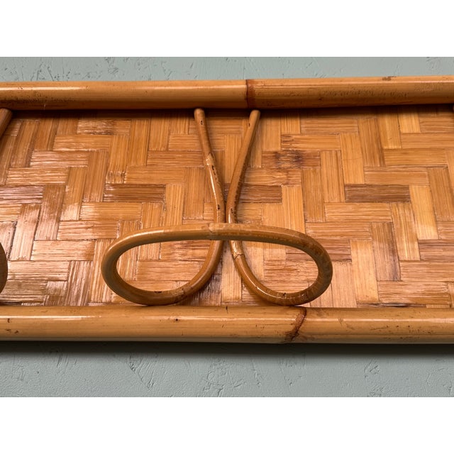 Light Yellow Mid-Century Modern Italian Bamboo Hat Rack, 1960s For Sale - Image 8 of 11