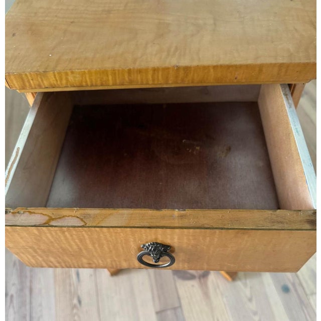 Brown Early 20th Century "Biedermeier Style" Lyre Side Table For Sale - Image 8 of 9