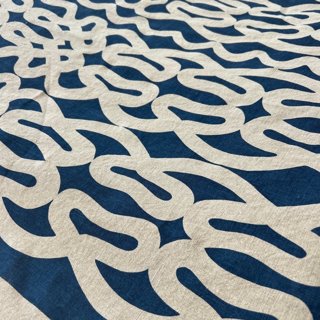 Raoul Textiles Suriname Blue Linen Fabric- By the Yard For Sale In New York - Image 6 of 7