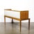 Mid-Century Brass Lined Walnut Settee W/ Cane Detailing & Holly Hunt Upholstery For Sale - Image 12 of 18