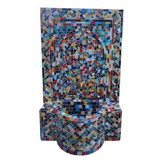 Multicolor Handmade Moroccan Mosaic Tile Fountain / Patchwork Style For Sale