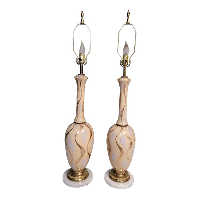 1950s Pair of Hollywood Regency Lamps For Sale
