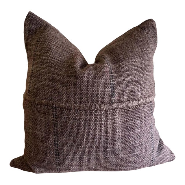 Custom Handmade Wool Pillow With Stripes Includes Down Feather Insert For Sale