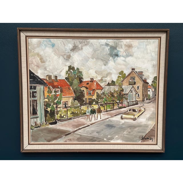 Sooman, City Life II, 1960s, Oil Painting on Canvas, Framed For Sale - Image 10 of 13