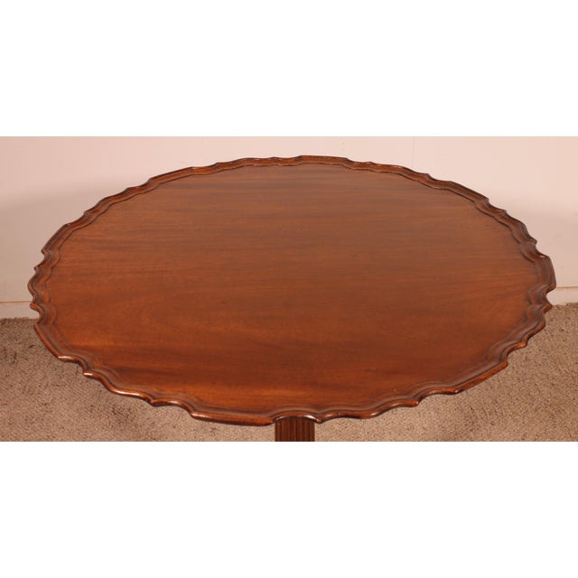 19th Century Mahogany Side Table with Carved Top For Sale - Image 10 of 11