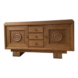 Art Deco Oak Sideboard by Dudouyt, 1940s For Sale