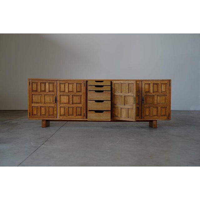 Brutalist Spanish Oak Sideboard - Spain 1960s For Sale - Image 10 of 11