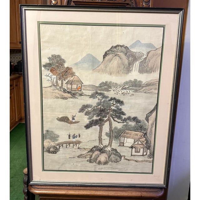 Early 1900s Korean Landscape Painting For Sale - Image 4 of 8