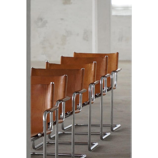 Vintage Cantilever Armchairs in Cognac Leather by Mart Stam for Matteo Grassi, 1960s, Set of 6 For Sale - Image 14 of 18
