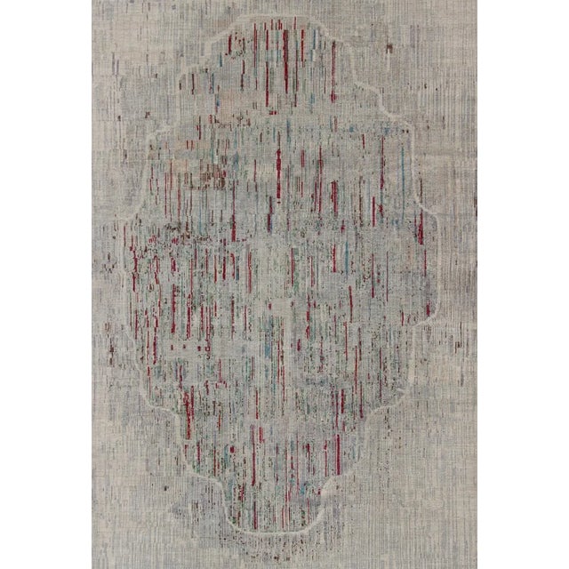 Modern Hand Knotted Afghan Rug With Abstract Pattern For Sale - Image 4 of 12