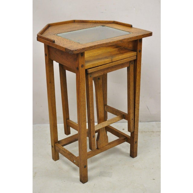 1900 1909 Antique ht Cushman Betumal Oak Telephone Stand Small