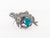 Los Castillo Los Castillo 925 Silver Glass Aquatic Motif Pin For Sale - Image 4 of 9