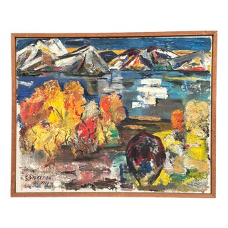S. Pctcizon, Abstract Landscape, 1963, Oil on Canvas, Framed For Sale
