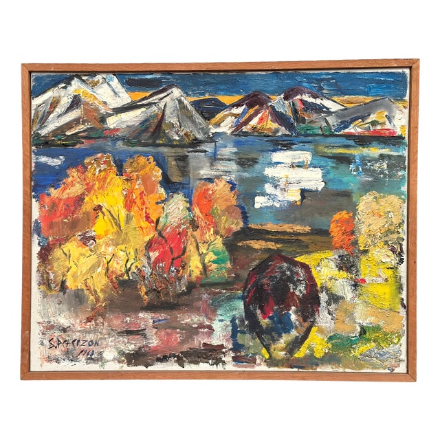 S. Pctcizon, Abstract Landscape, 1963, Oil on Canvas, Framed For Sale