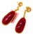 Late 20th Century 14K Yellow Gold Estate Diamond & Ruby Cabochon Tear Drop Dangle Earrings, Pair For Sale