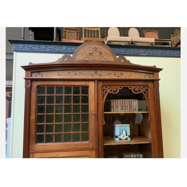 Art Nouveau Cabinet in Walnut, 1900s For Sale - Image 13 of 14