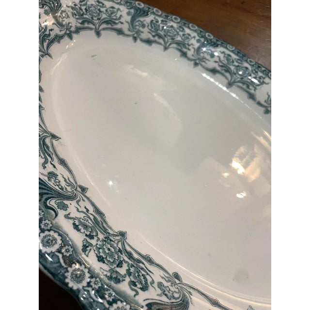 Early 20th Century F. Winkle & Co. Colonial Pottery Transferware “Malvern” Platter in Green For Sale In New Orleans - Image 6 of 9