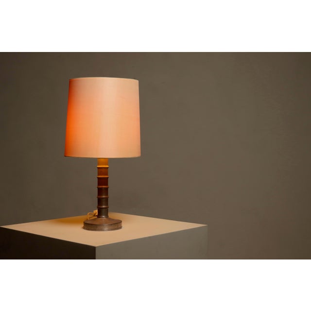 Metal Bobbin Column Table Lamps in Pewter by Harald Buchrucker, 1960s, Set of 2 For Sale - Image 7 of 12