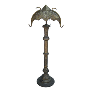 Antique Moroccan Pierced Bass Floor Lamp.