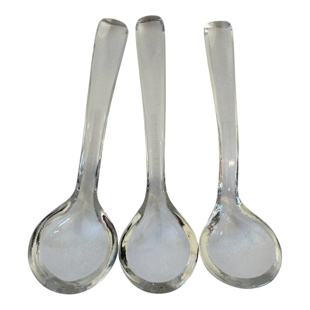 Vintage Small Clear Glass Ladles - Set of 3 For Sale