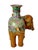 19th Century Chinese Export Rose Mandarin Porcelain Elephant Candlesticks - A Pair For Sale - Image 4 of 12