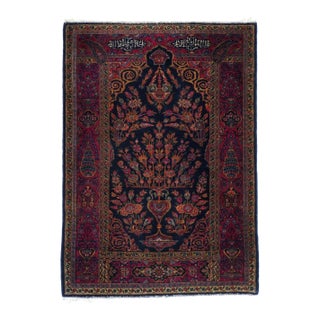 Antique Manchester Kashan Rug 3'6'' X 4'10'' For Sale