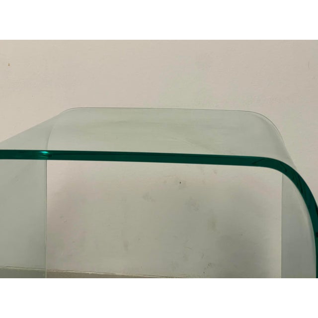 Waterfall Side Tables in Bent Glass by Angelo Cortesi for Fiam Italia, Italy, 1980s, Set of 2 For Sale - Image 11 of 16