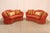 High Quality American Made Pair Of Sofas By Hickory Chair Company Featuring Custom Silk Damask Upholstery. Each Sofa Has A...