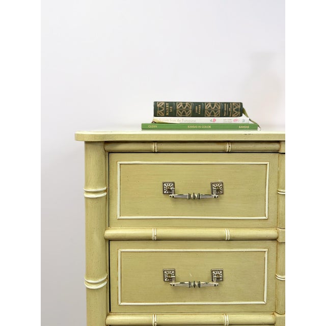Mid 20th Century Henry Link Bali Hai Tallboy Dresser Green Vintage 5 Drawer Hollywood Regency For Sale - Image 11 of 18