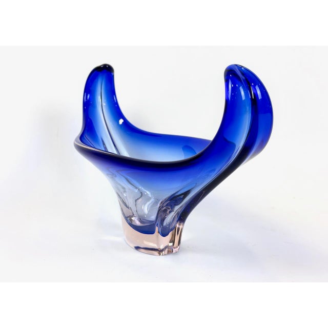 Vintage Murano Blue Glass Bowl, 1960s For Sale - Image 6 of 10