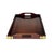 Vintage Bombay Company Asian Style Serving Tray With Brass Corners For Sale - Image 4 of 11