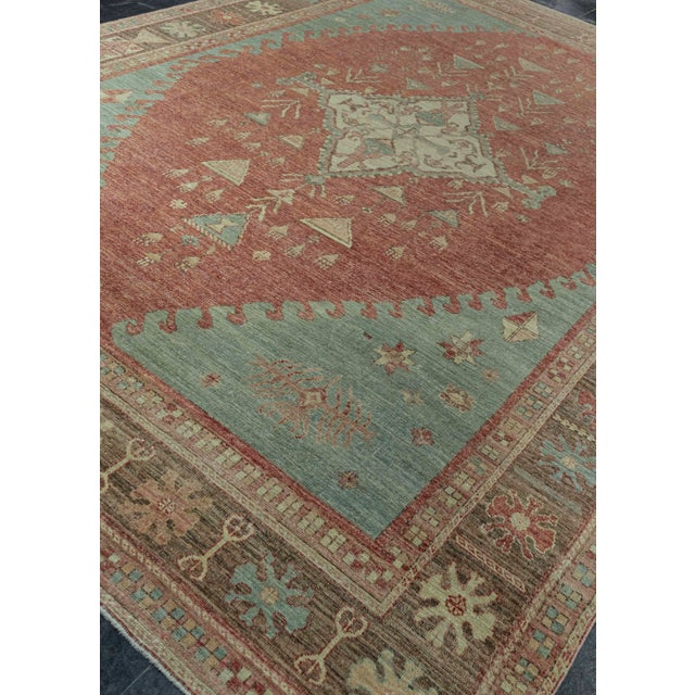 Red Turkish Oushak Antique Look Rug 8'11" x 12'6" #20070 For Sale - Image 8 of 8