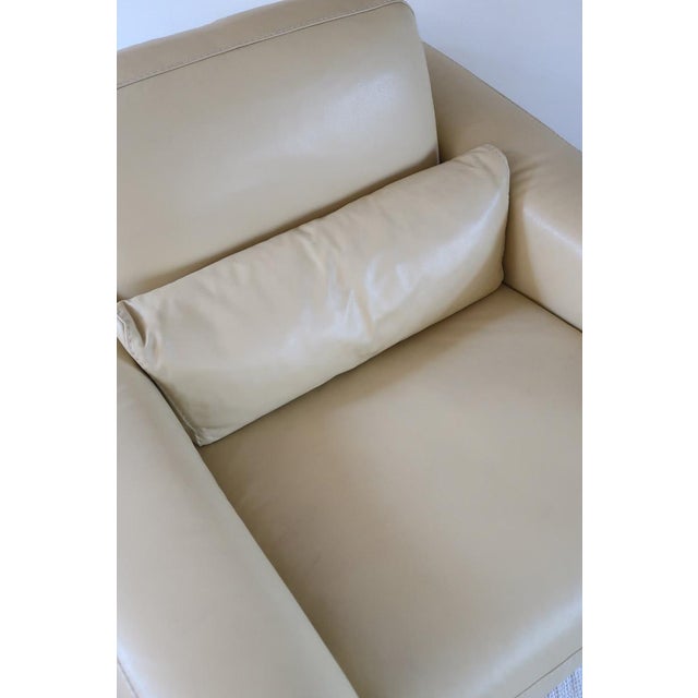 Postmodern Postmodern Club Armchair in Butter Yellow Leather, 1980s For Sale - Image 3 of 12