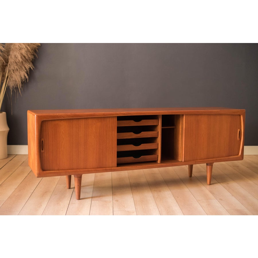 Vintage Sculptural Danish Teak h.p. Hansen Sideboard Credenza