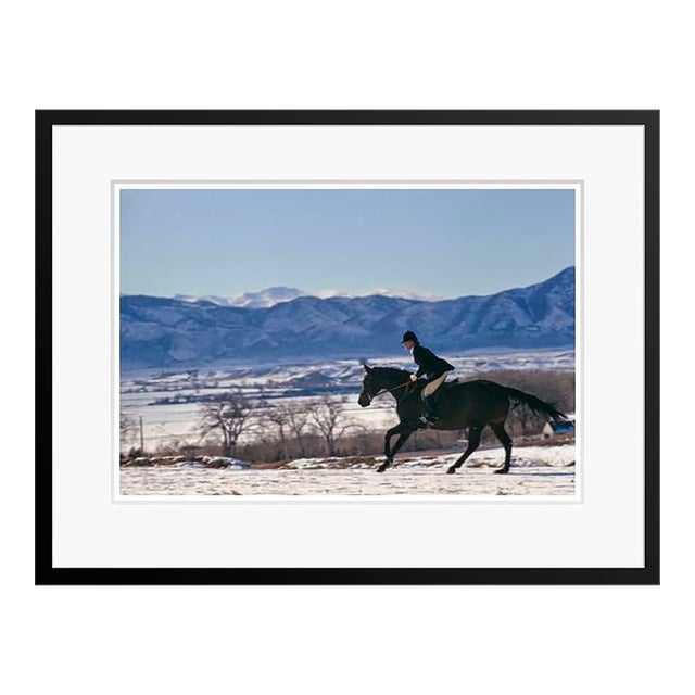 Toni Frissell 'A Horse Ride in the Snow' Archival Pigment Print Framed in Black For Sale