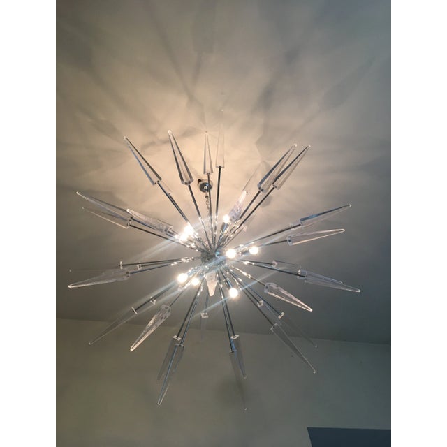 Silver Italian Murano Glass Sputnik Chandelier For Sale - Image 8 of 11