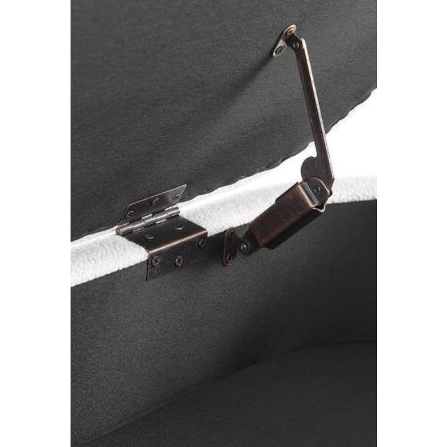 Mid-Century Style Textural Bounce Ottoman/Wood Legs For Sale - Image 4 of 5