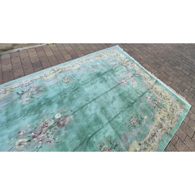 Mid 20th Century Mid 20th Century Vintage/Antique Art Deco Chinese Oriental Carpet Over Size 11'8 X 19'8" For Sale - Image 5 of 12