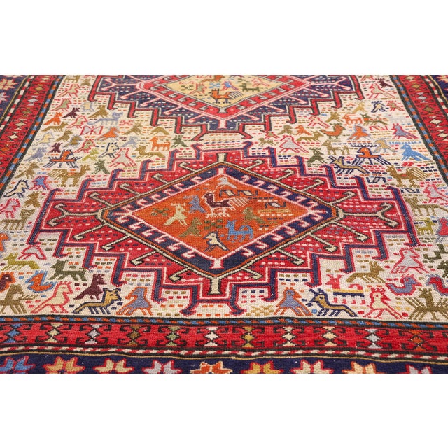 Late 20th Century Vintage Caucasian Soumak Rug, 03'10 X 06'03 For Sale - Image 5 of 10
