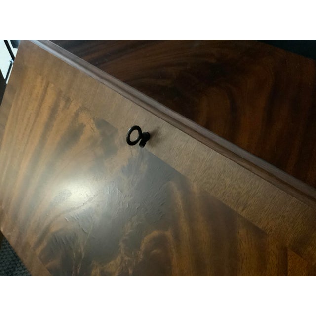 1970s Mahogany Queen Ann Style Slant Front Writing Desk For Sale - Image 11 of 13