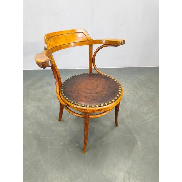 Elegant secession armchair by jacob & josef kohn, vienna, 1930s. Labeled example from the historic bentwood manufacturer...