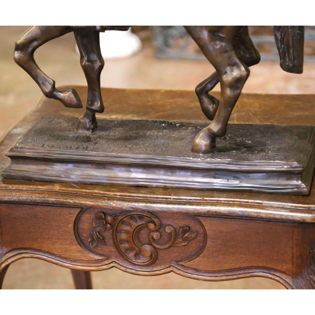 19th Century French Spelter Sculpture of Jockey on Horseback Signed p.j. Mène For Sale - Image 9 of 12