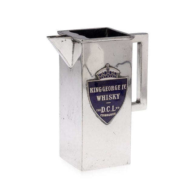 20th Century Art Deco Silver Plated & Enamel Water Jug from King George IV Whisky , 1920s For Sale - Image 18 of 18