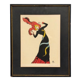Vintage Henri De Toulouse-Lautrec Jane Avril Musée d'Albi Lithograph Numbered 206 of 350 For Sale