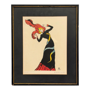 Vintage Henri De Toulouse-Lautrec Jane Avril Musée d'Albi Lithograph Numbered 206 of 350