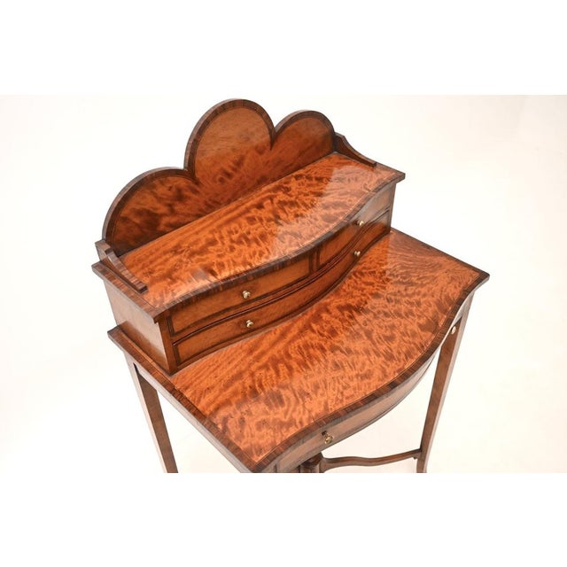 Brown Antique George III Inlaid Satin Wood Desk, 1790 For Sale - Image 8 of 13