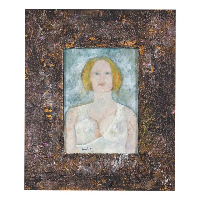 Luigi Granetto, The Unfinished Thrill of Living, Oil on Paper, 1998, Framed For Sale